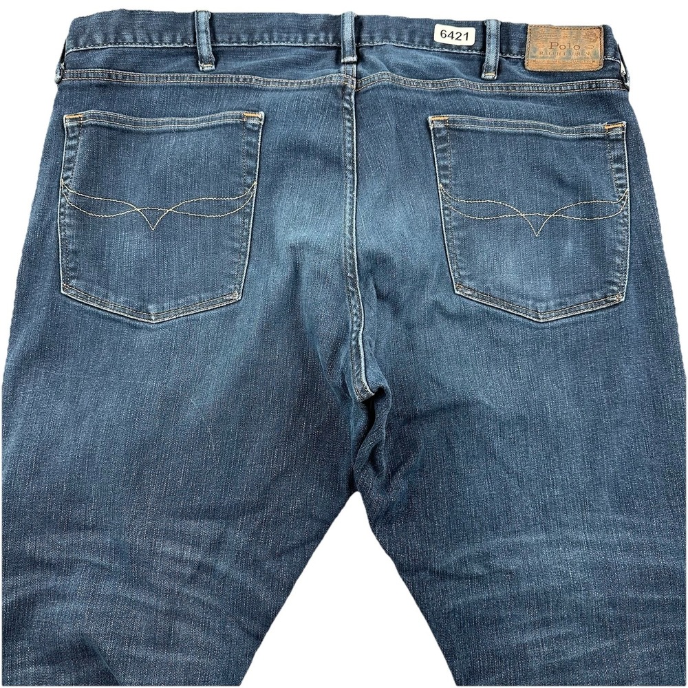 Polo Ralph Lauren Hampton Relaxed Straight Jeans Men 40x30 Stretch Blue Denim